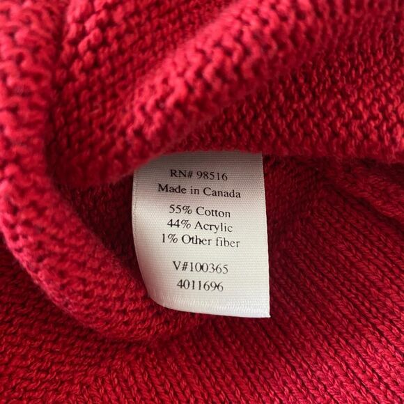 Coldwater Creek Vintage Red White Classic Snowflake Knitted Knit Sweater L - Picture 8 of 8